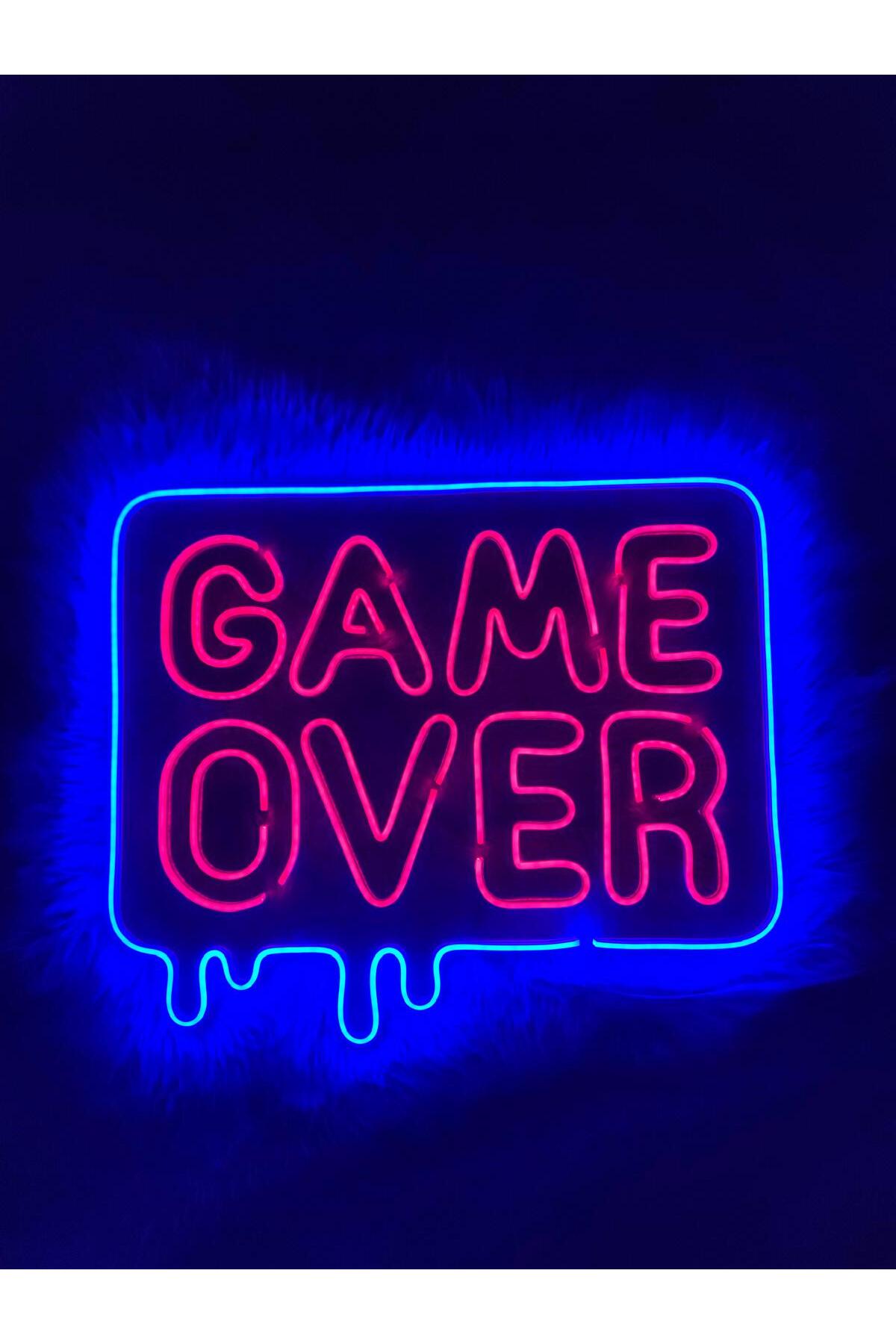 dekoraven Game Over Neon LED Duvar Tabelası | Gamer Room & Oyun