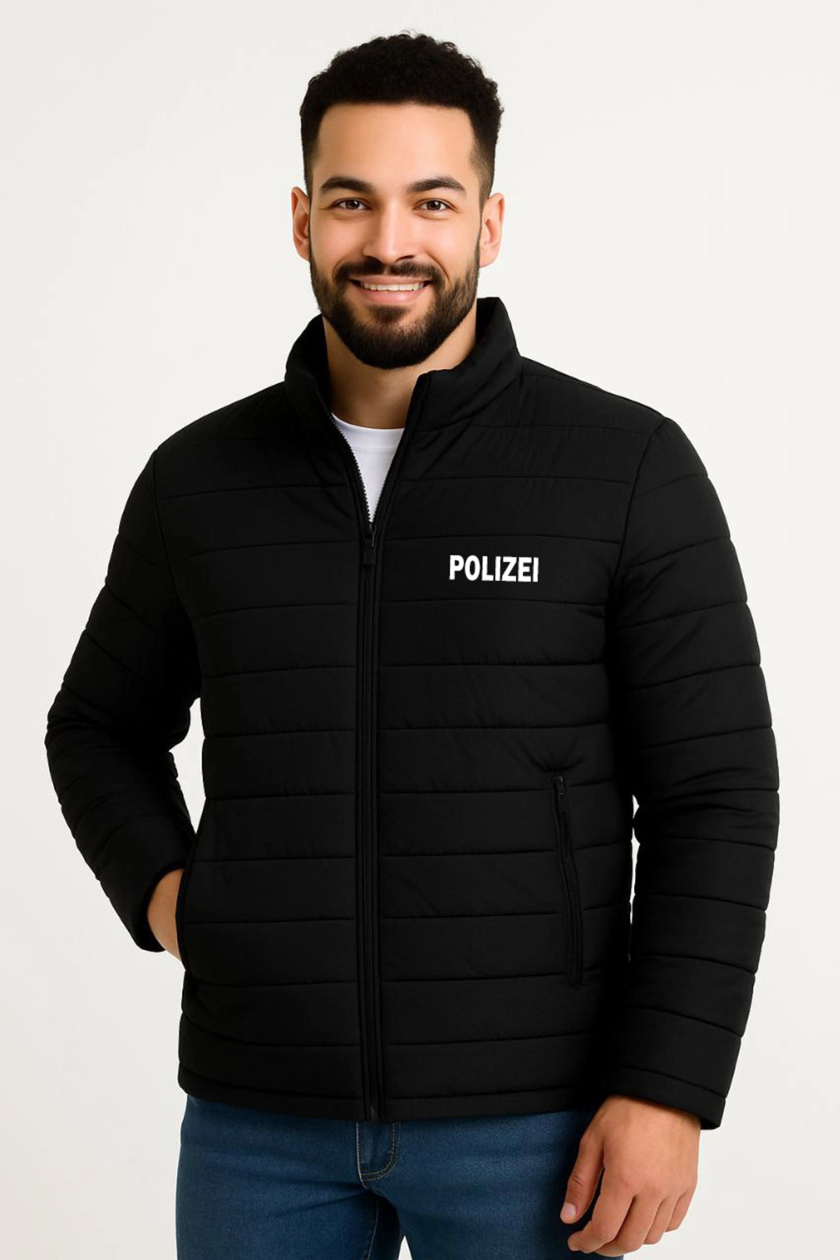 pilelistore Erkek Mikro Su İtici Kapitone Baskılı Astarlı Fermuarlı Bomber Mont - Siyah fotoğrafı 4 (önizleme)