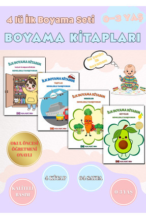 Anonim Yayıncılık 0-3 Yaş Renklerle Tanışıyorum Boyama Seti 4 Kitap