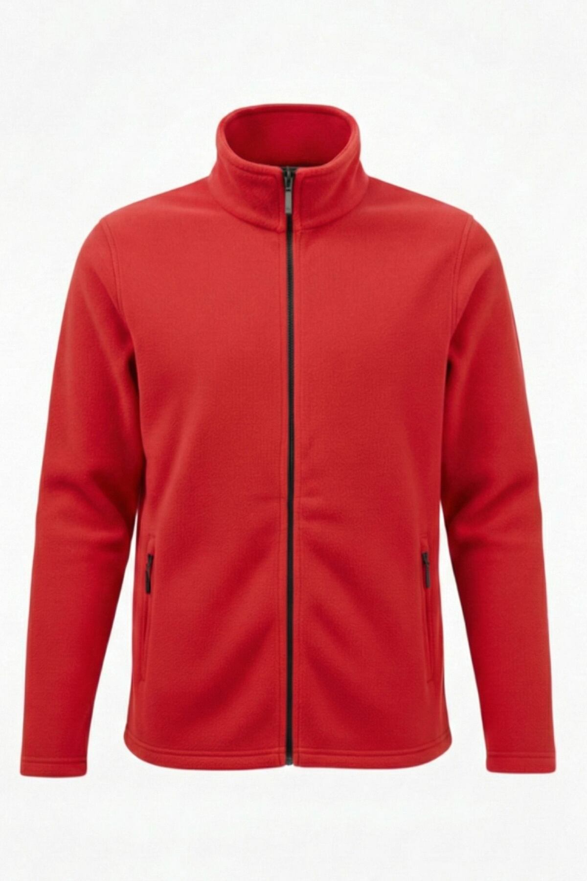 ACR Giyim Kırmızı Bato Yaka Tam Fermuarlı ve Cepli Outdoor Polar Ceket