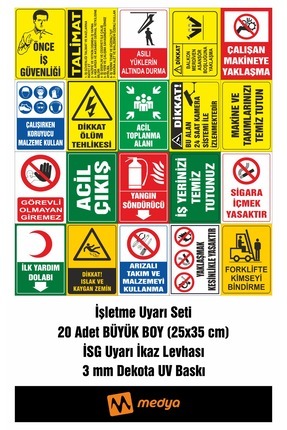 MEDYA 20'li İşyeri Uyarı ve Yönlendirme Levhası