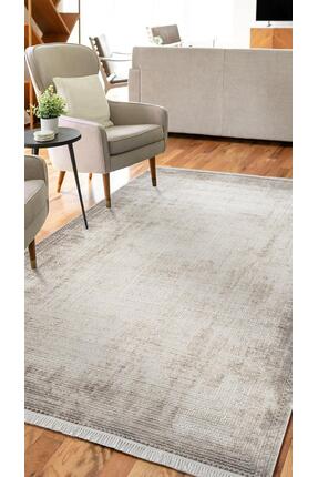 by Özer Halı Krem Renk Gri Bordürlü Modern Stil Karmen Halı Etro ET012G Salon...