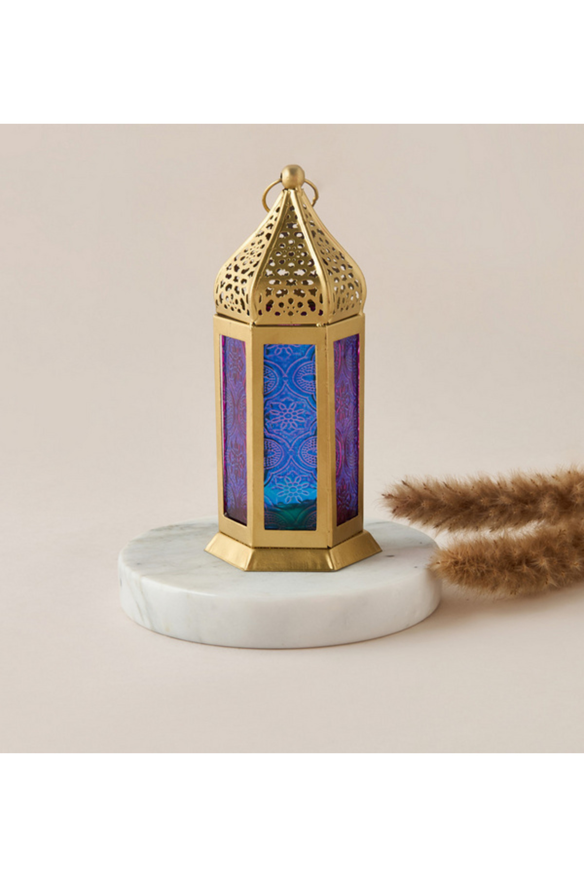 Lifestyle Decorative Glass Panel Tealight Lantern - 8 x 18 cms