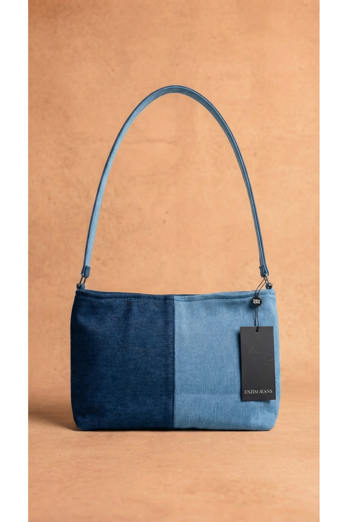 ENZİM JEANS  Kadın Kot Omuz Çantası Denim Kumaş Askılı Çanta - Görsel 3