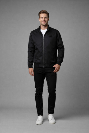 deeps Erkek siyah yağmurluk mont