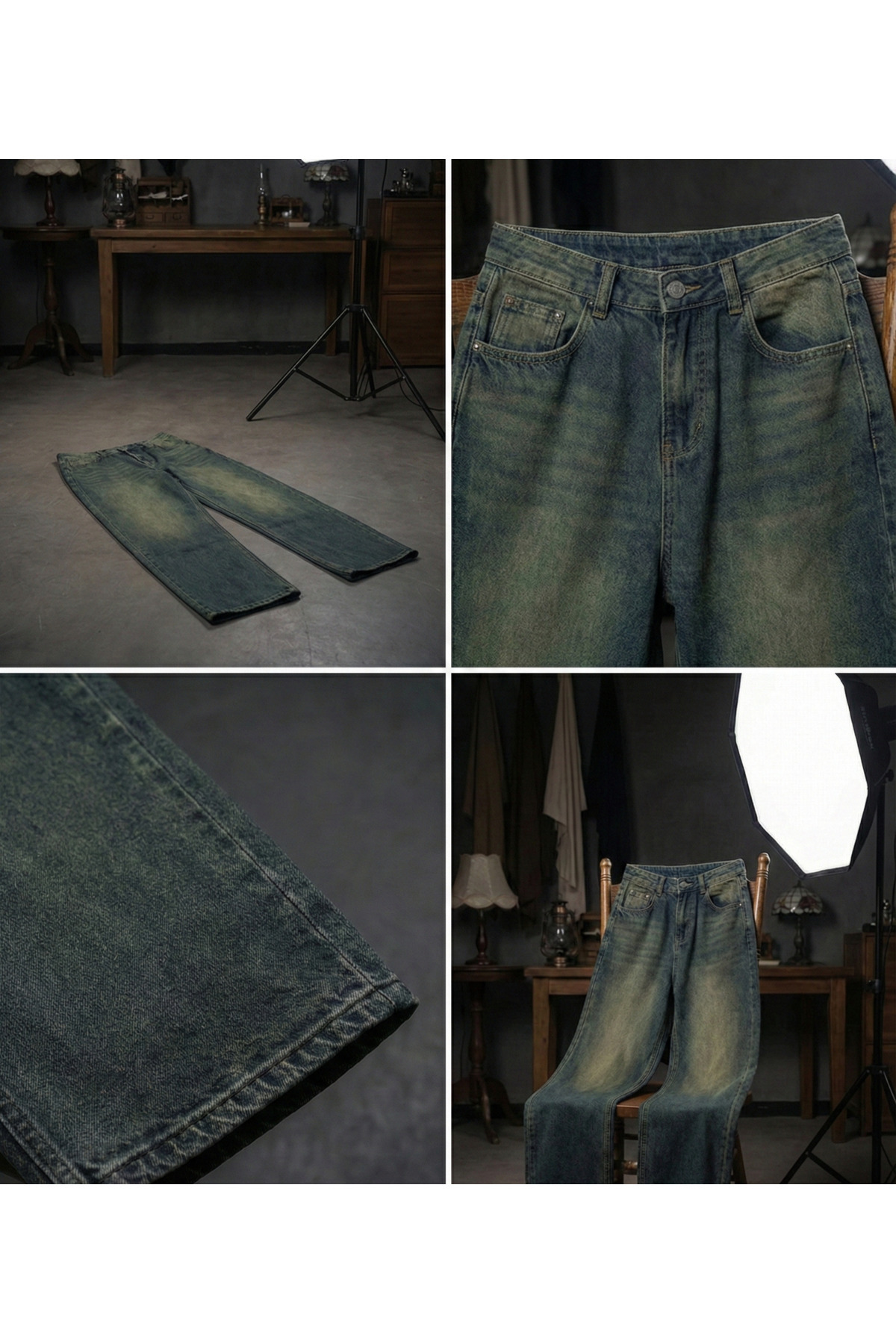 Yeşil Tint Yıkamalı Vintage Retro Pantolon — سبز AHGVintageRetroPantolon — تصویر 2 از 2