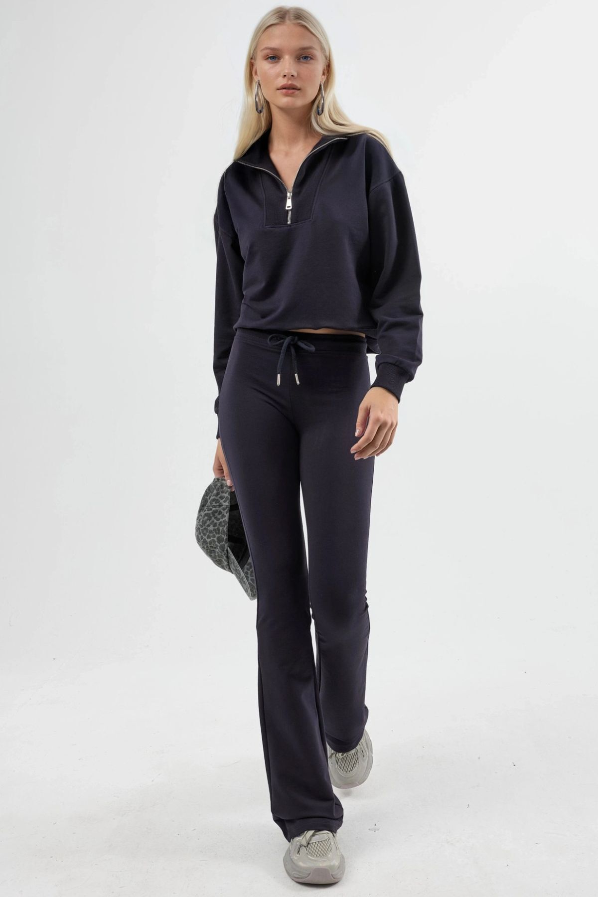 Hiccup  BUSEM Bağcıklı İspanyol Paça Eşofman Altı - Görsel 5