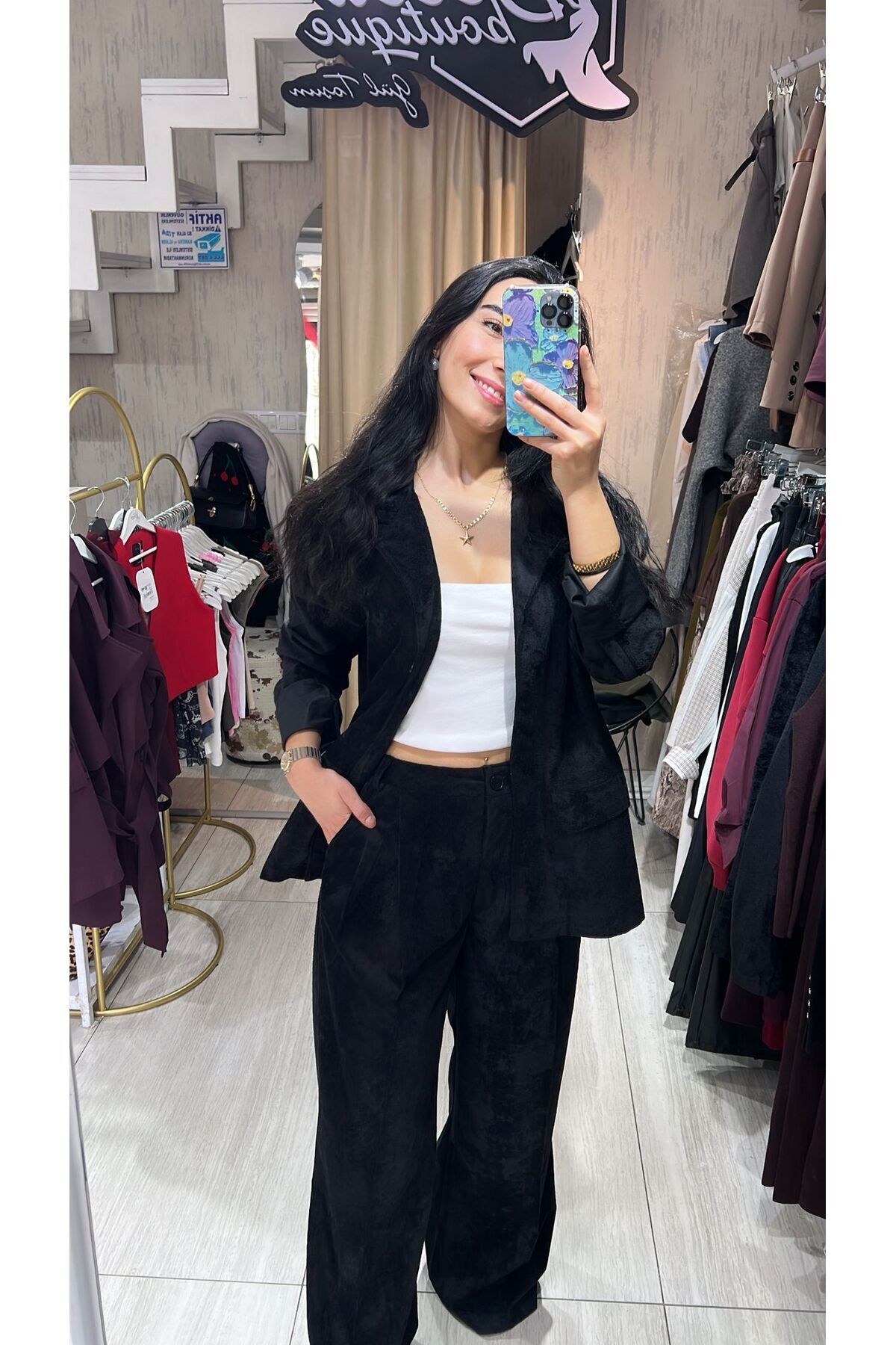 Süet Ceket Pantolon Takım