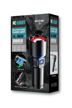 KLIGHT 3000 lm Şarj Edilebilir Güçlü Uzun Menzil Araç-Acil Durum için Outdoor...