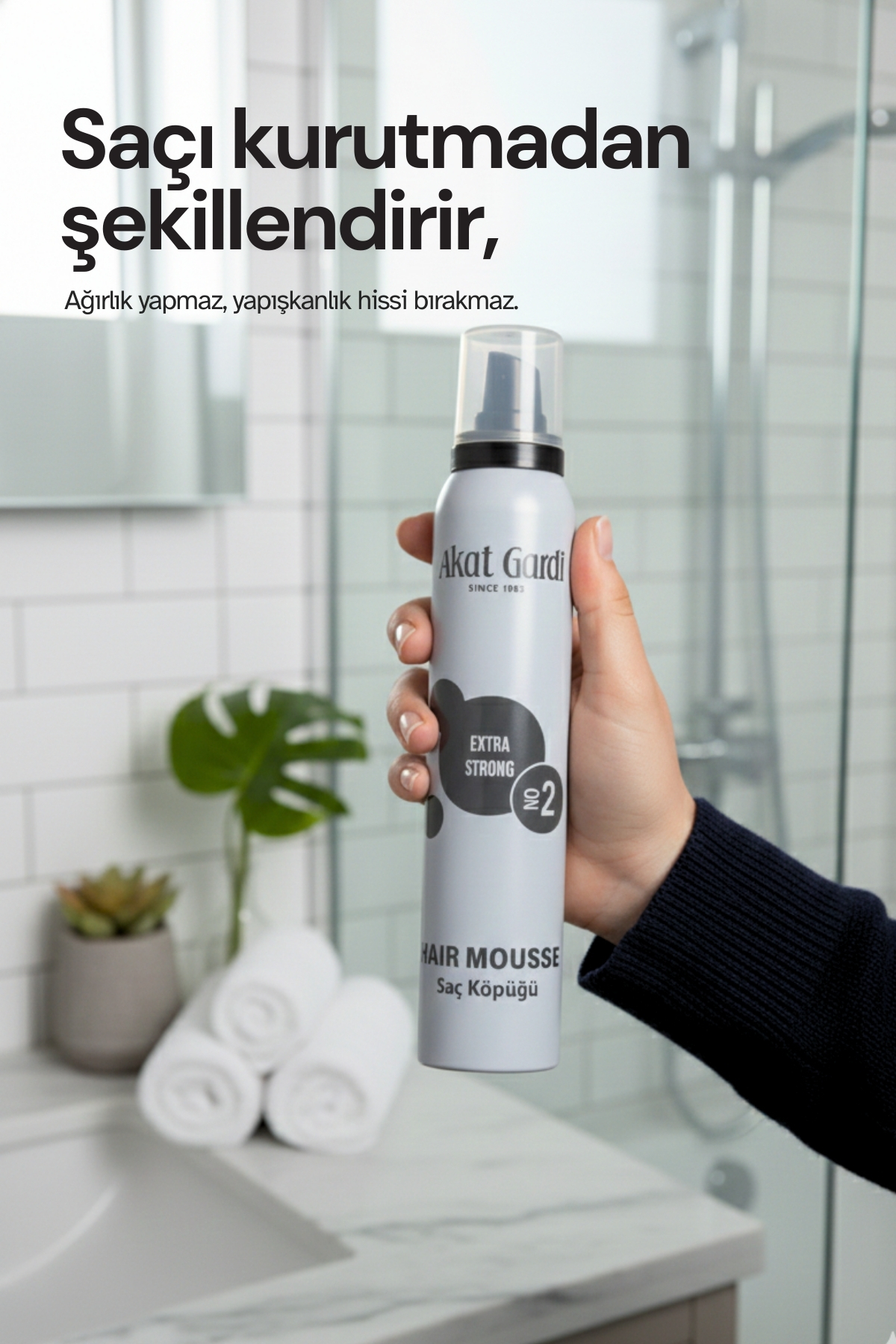 Saç Köpüğü Extra Strong No:2 Gri 200 ml — AKTSÇKPKGRİ2 — تصویر 4 از 4