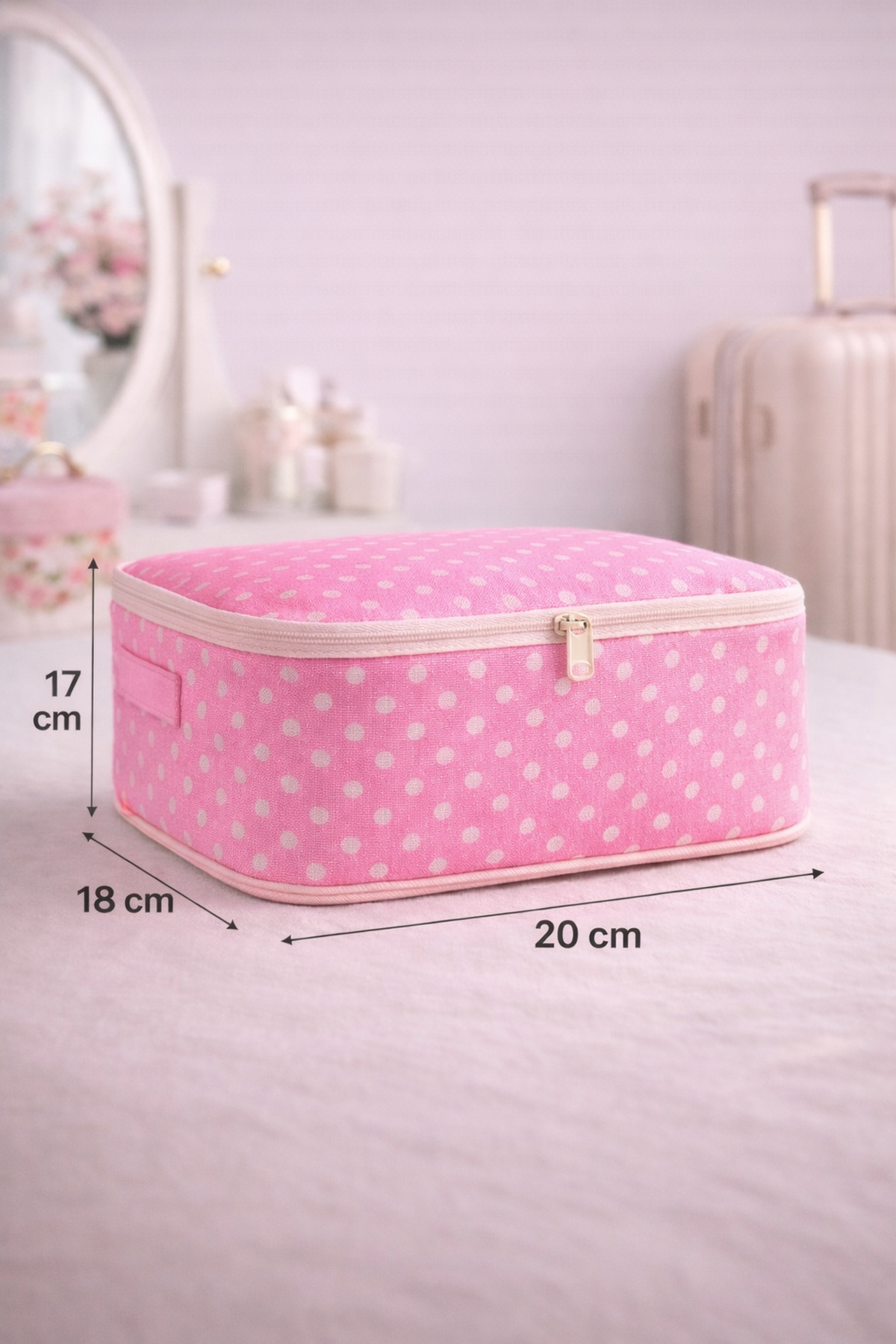 Lumtex Home Textile 6 Parça PEMBE desenli - Doğum/Hastane Çıkış Çantası - puantiye desenli fotoğrafı 4 (önizleme)