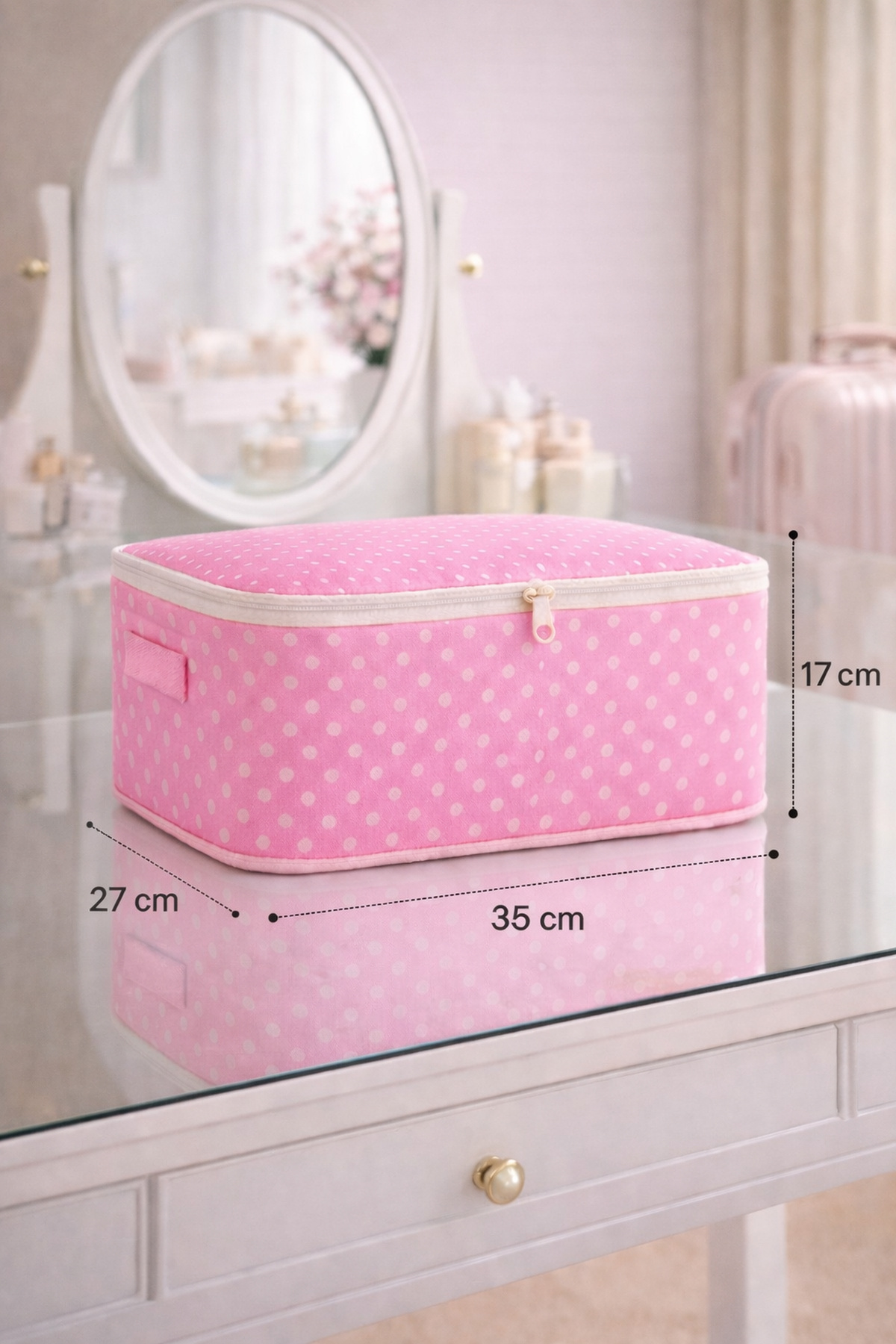 Lumtex Home Textile 6 Parça PEMBE desenli - Doğum/Hastane Çıkış Çantası - puantiye desenli fotoğrafı 2 (önizleme)