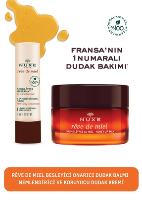 Nuxe Rêve de Miel Nemlendirici ve Koruyucu Dudak Kremi & Besleyici Onarıcı Du...