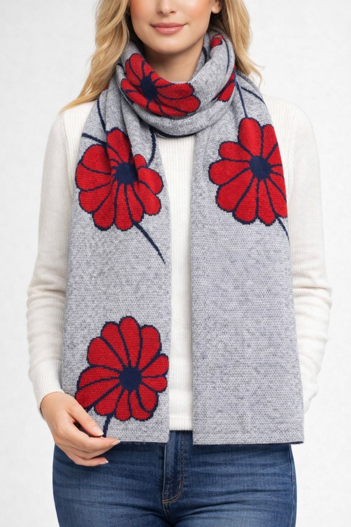 Noi Belis  Desenli Yumuşak Dokulu Triko Atkı AW25AT0003