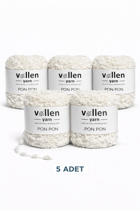 vollen yarn VollenYarn 5ADET Kadife Ponpon İpi 100 Gr 140 Mt | El Örgü Ponpon...