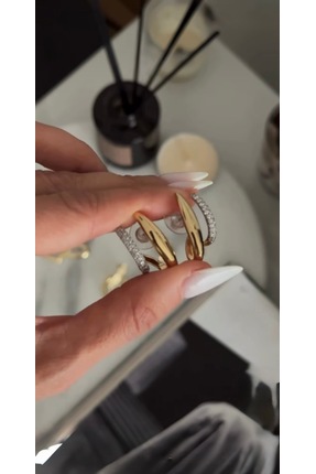 STOLIA VIP Zirkon Taş Detaylı İkili Küpe