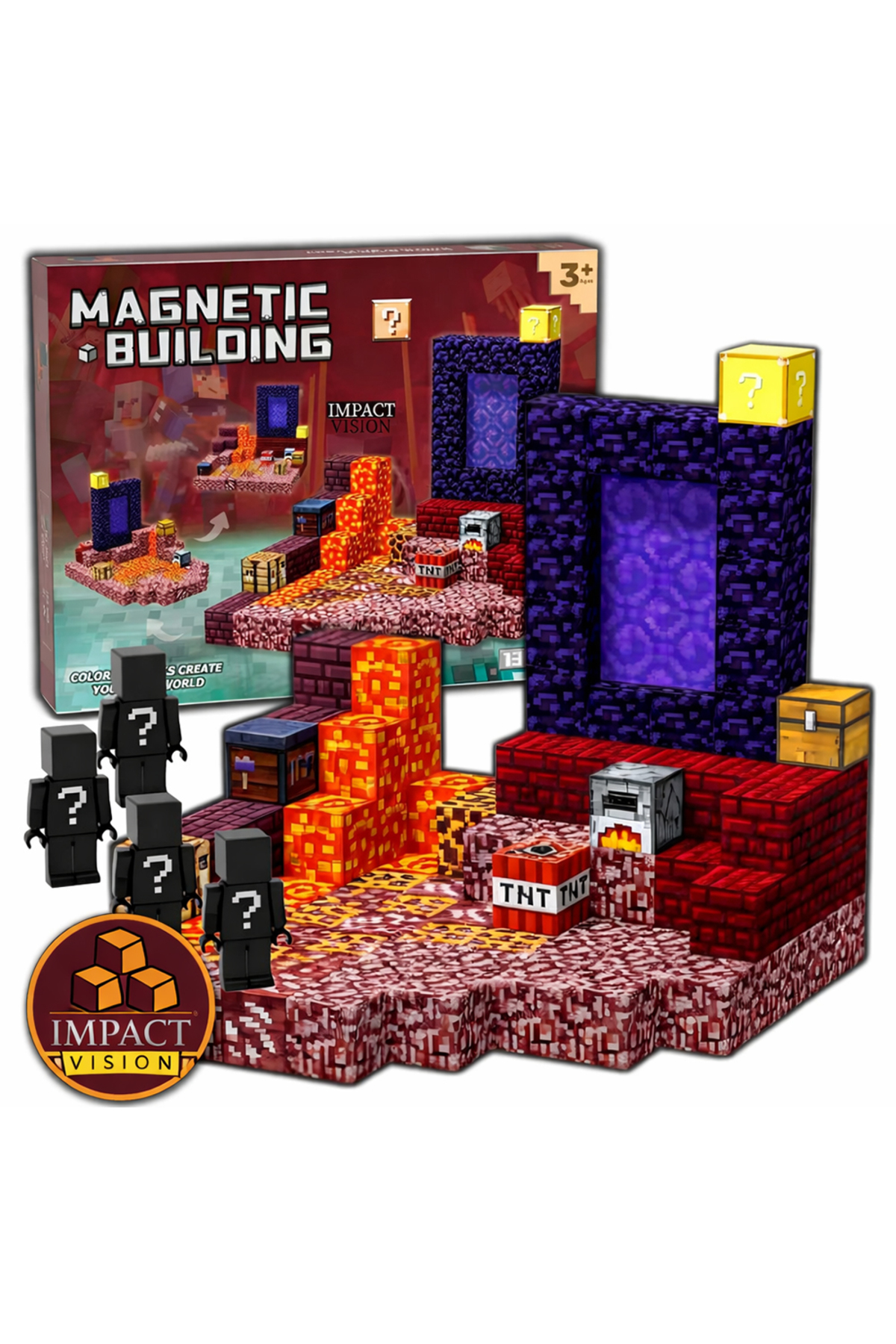 Impact Vision Set 128 Cuburi de Constructie Magnetice Impact Vision ...