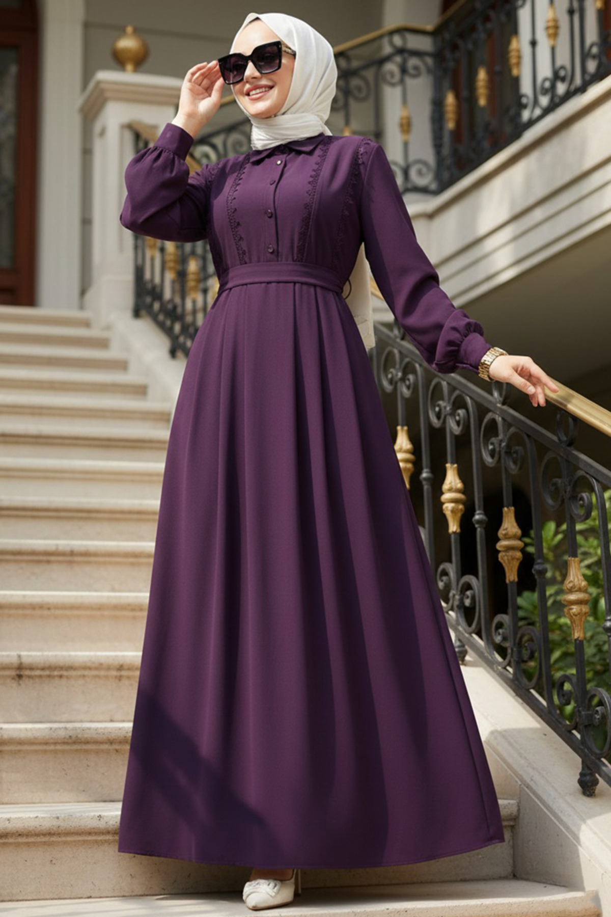purple dress hijab combination Purple Hijab Maxi Dress 5936MOR