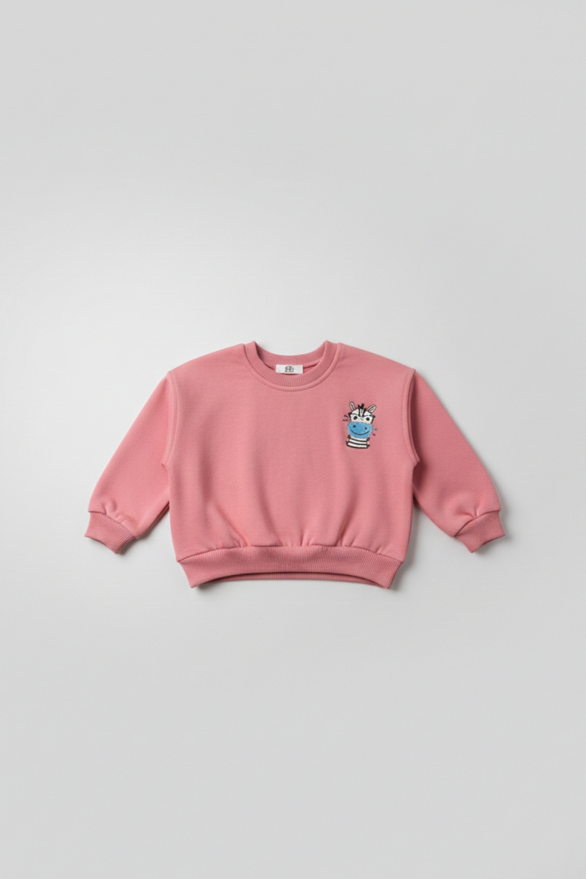 LOGO AKSESUAR Kız Çocuk Pamuk Renkli Baskılı Oversize 2'li 3 İp Sweatshirt fotoğrafı 4 (önizleme)