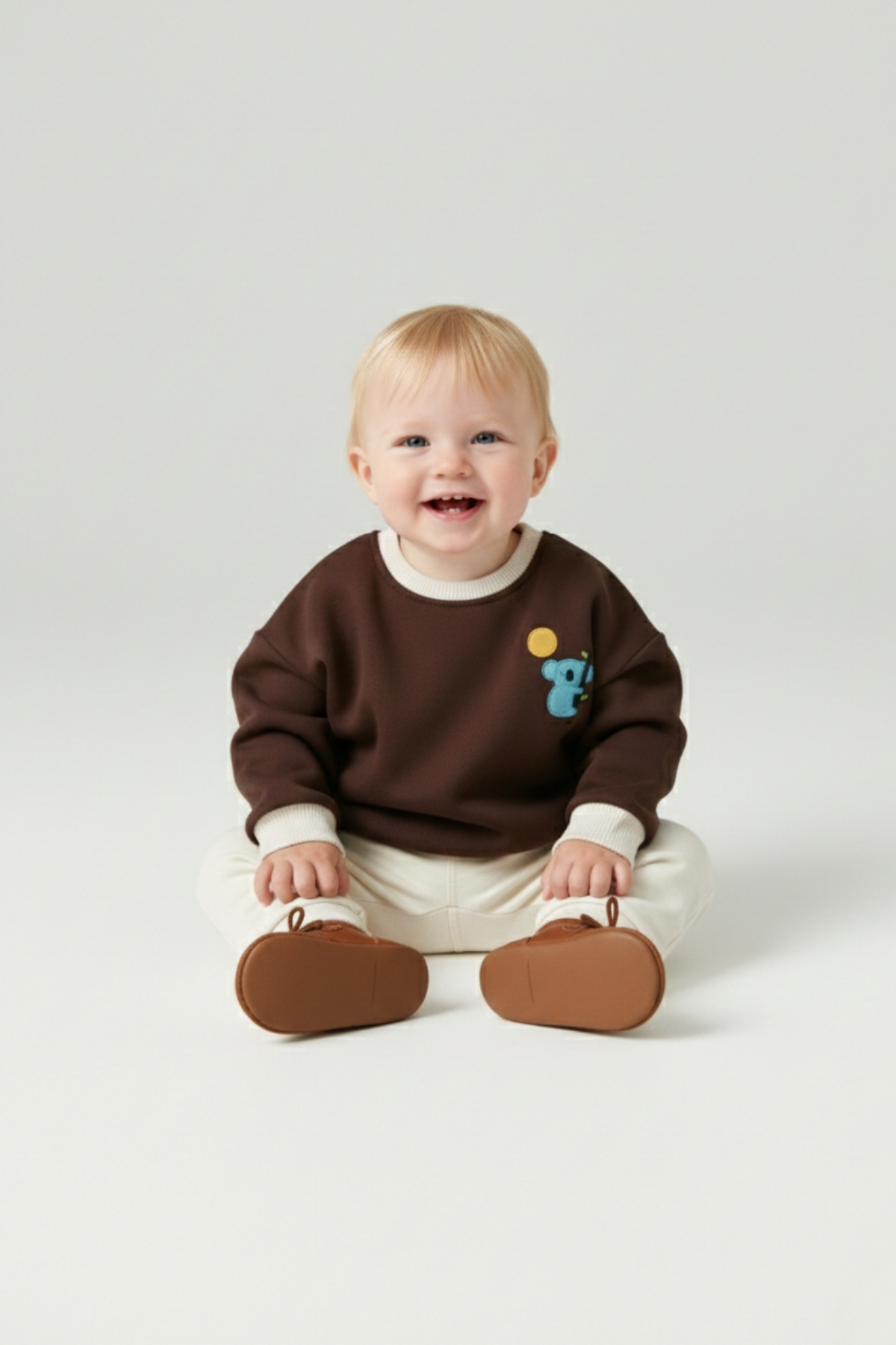 LOGO AKSESUAR Erkek Çocuk Pamuk Renkli Baskılı Oversize 2'li 3 İp Sweatshirt fotoğrafı 2 (önizleme)