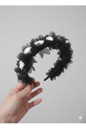 Esram Butik Siyah Beyaz Güllü Taç Doğum Günü-Lohusa, Gelin Kına Gecesi Düğün ...