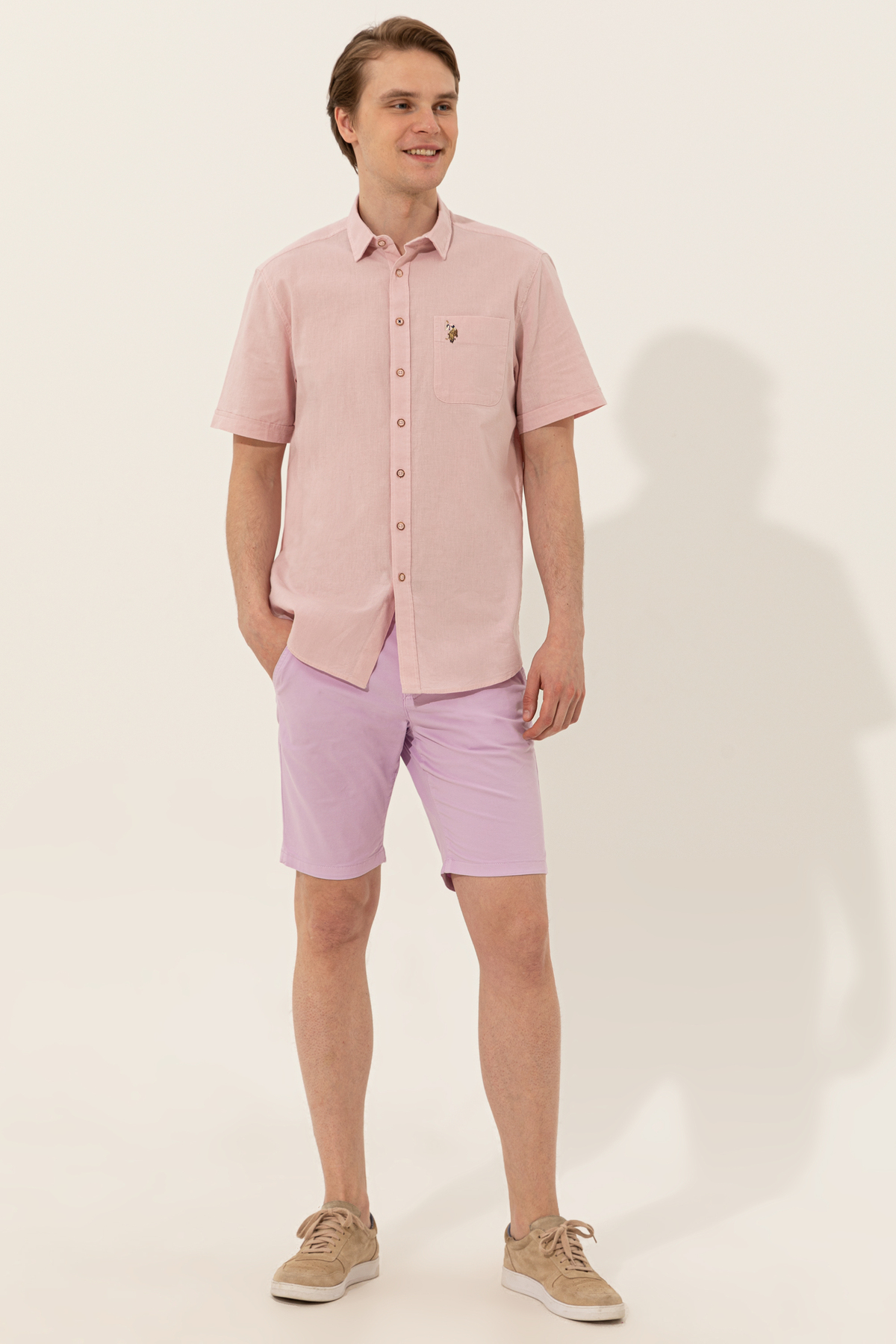 یو اس پولو شلوارک مردانه بافته شده Magnolia مدل 50246116-VR211