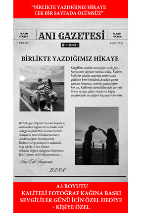 POSTER Kişiye Özel Sevgililer Günü Hediyesi Anı Gazetesi A3 | 3 Fotoğraflı | ...