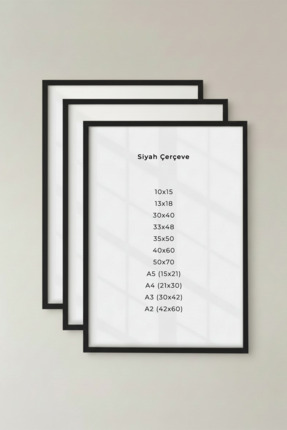 Zevahir Home 3 ADET Siyah Duvar Çerçevesi – Poster ve Fotoğraf Çerçevesi Salo...