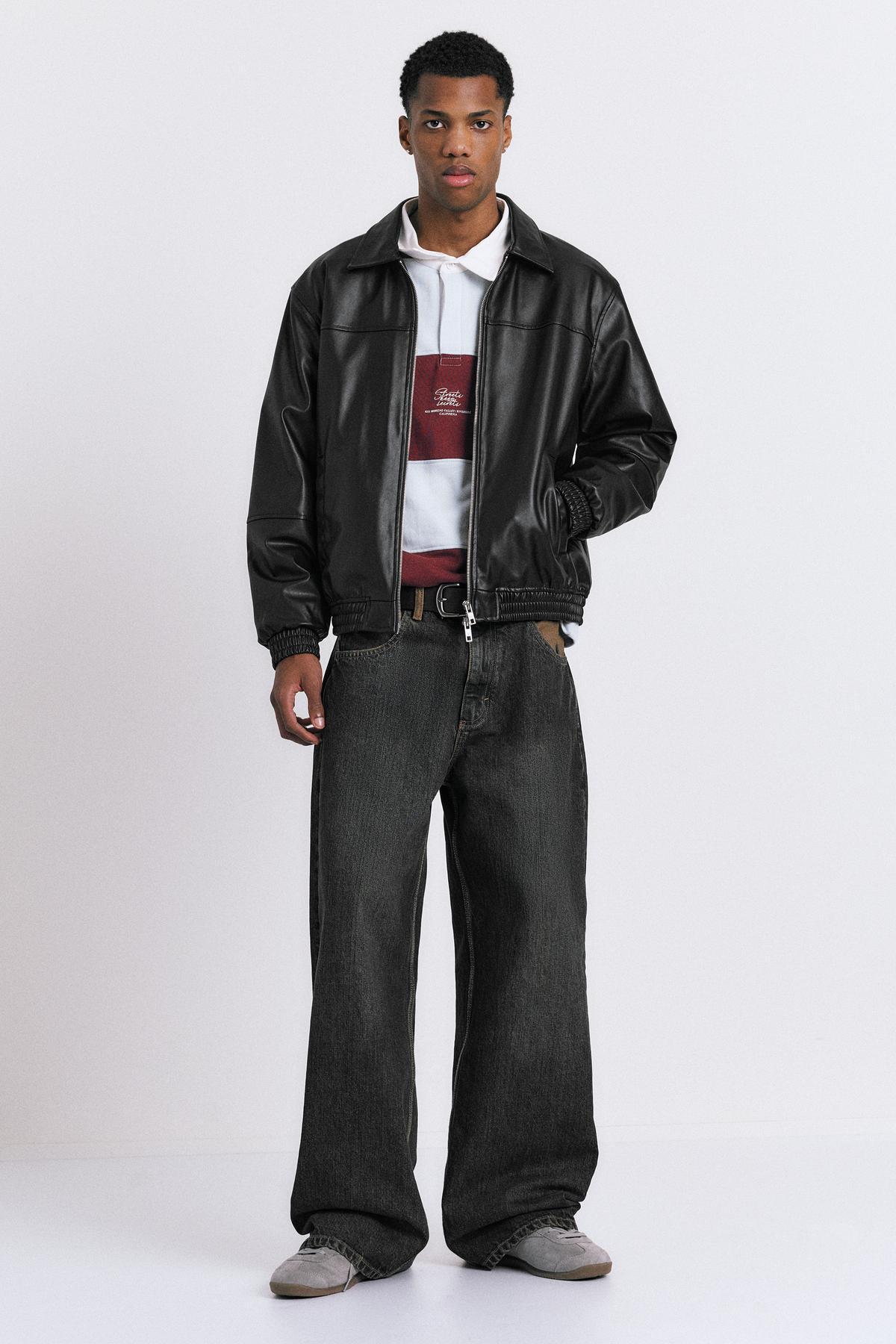 Pull & Bear  Hacimli suni deri ceket - Görsel 5