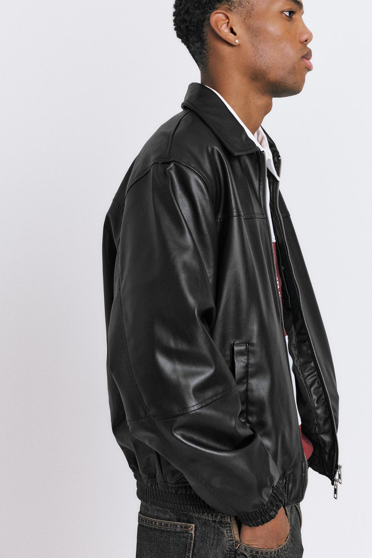 Pull & Bear  Hacimli suni deri ceket - Görsel 6