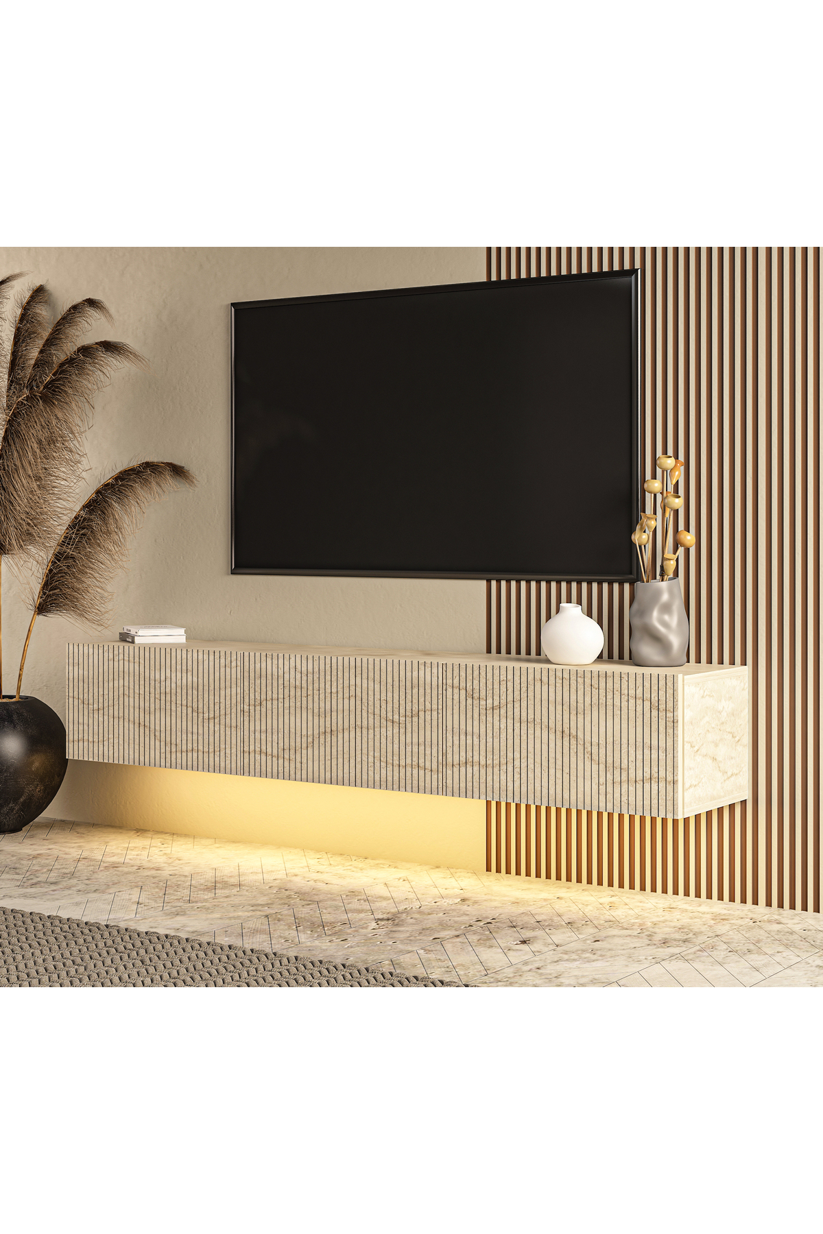 Avido 150 cm Daylight Led Light TV Stand, TV Unit, Wall Unit