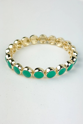 Fubena Yerli Üretim 14K Altın Kaplama 2000 Renkli Yuvarlak Mineli Bileklik