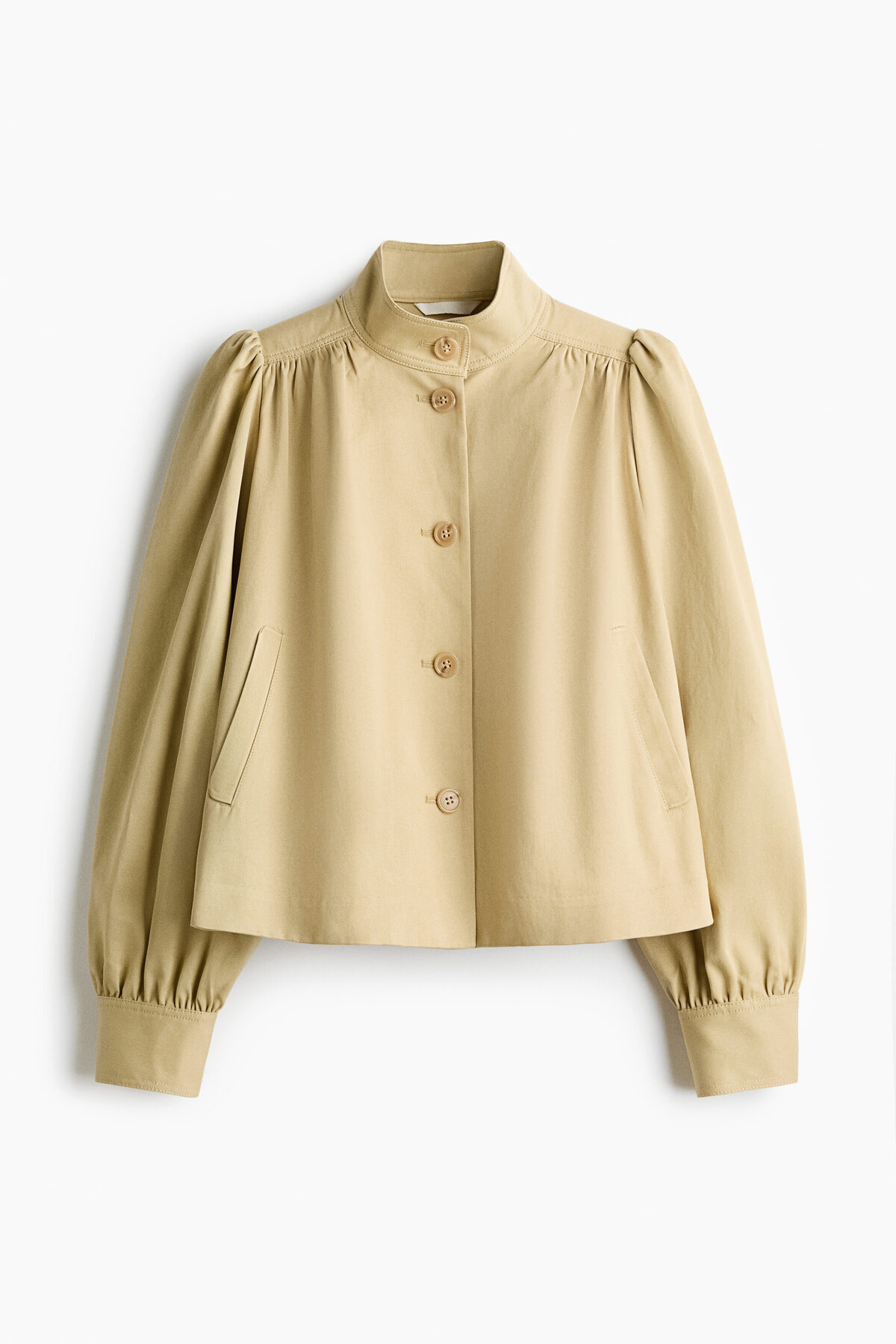H&M Kabarık Kollu Gabardin Ceket görsel 3