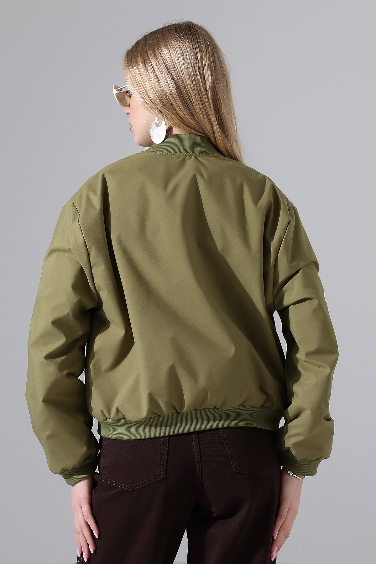 Thil  Kadın Fermuarlı Bomber Ceket - Görsel 5