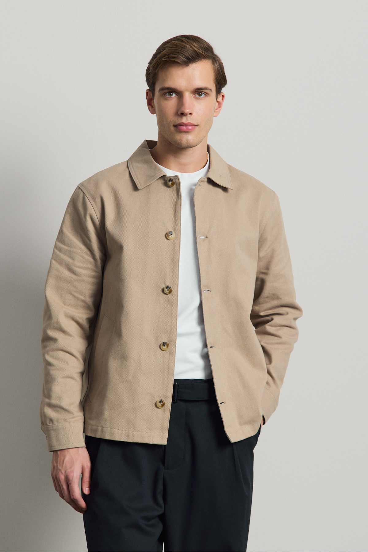 Danger  Erkek Relaxed Pamuklu Ceket Vizon - Görsel 6