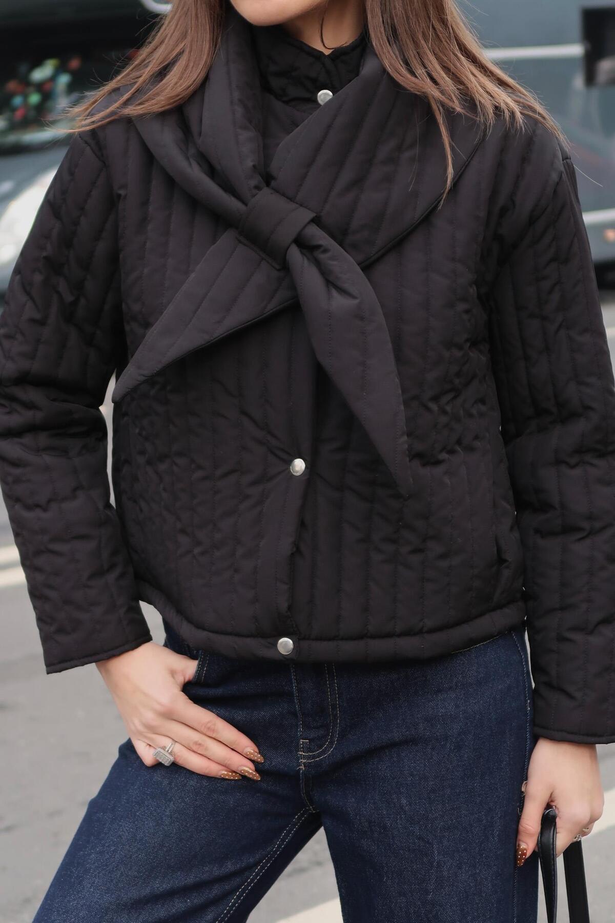 Lijuri  Kapitone Mont Şal Yaka Bağlamalı 7111 - Görsel 3