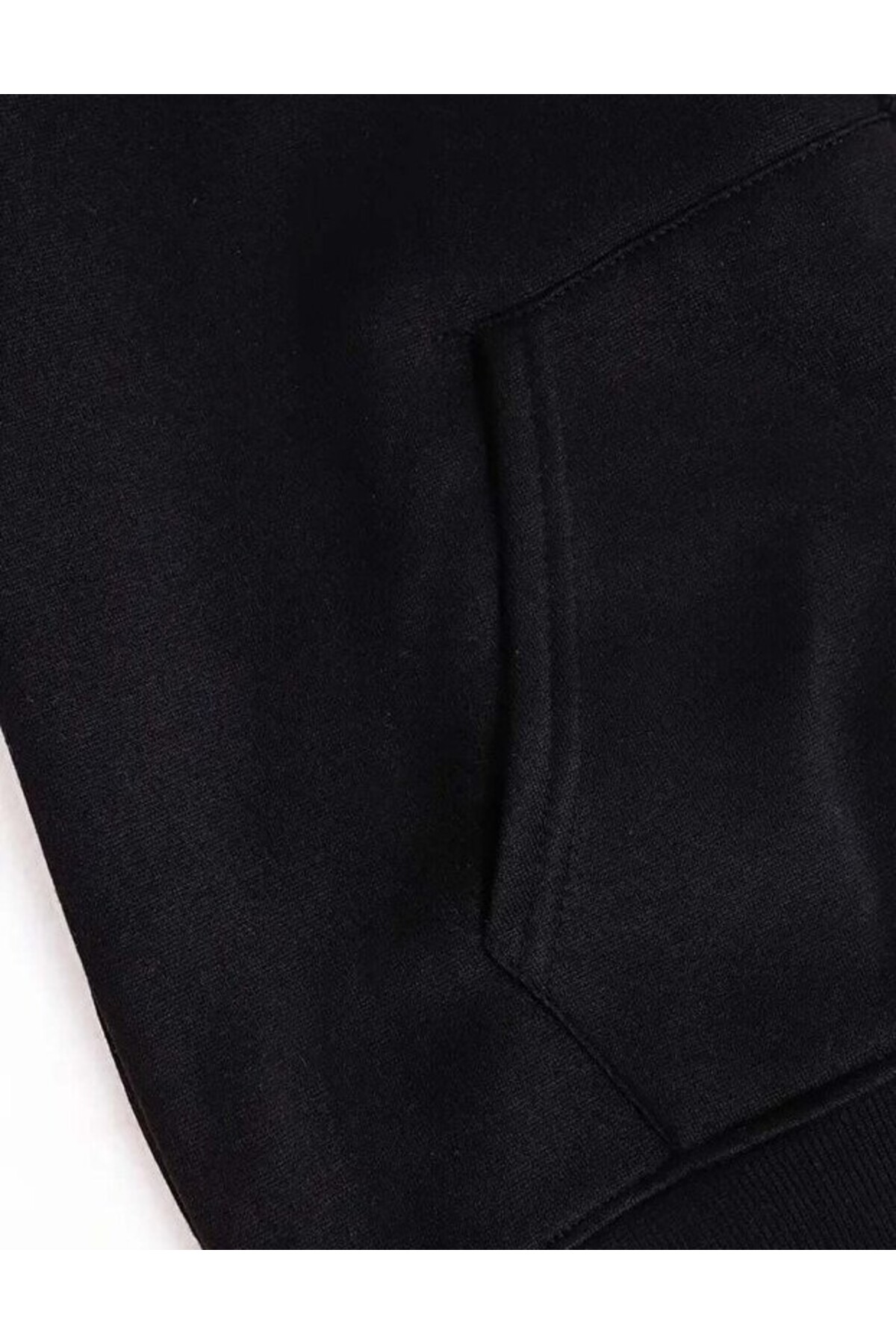 AZIZI TEKSTIL Baskılı Oversize Fermuarlı Siyah Unisex Kapüşonlu Hırka görsel 3