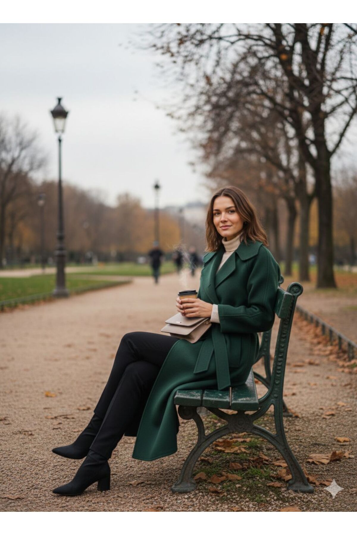 MODELİSA  Kadın Kuşak Detaylı Kaşe Kaban - Görsel 3