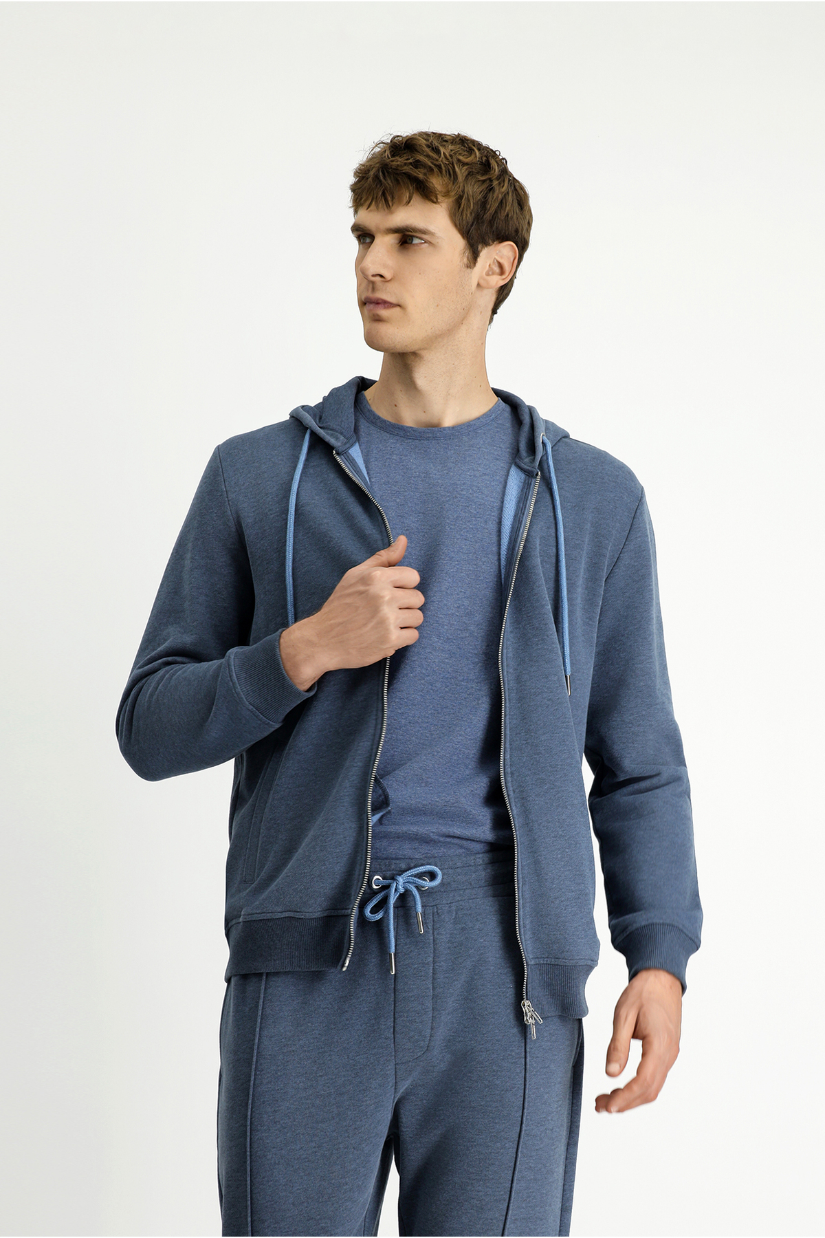 کیگیلی ژاکت کش باف پشمی نخی کلاه دار زیپ دار