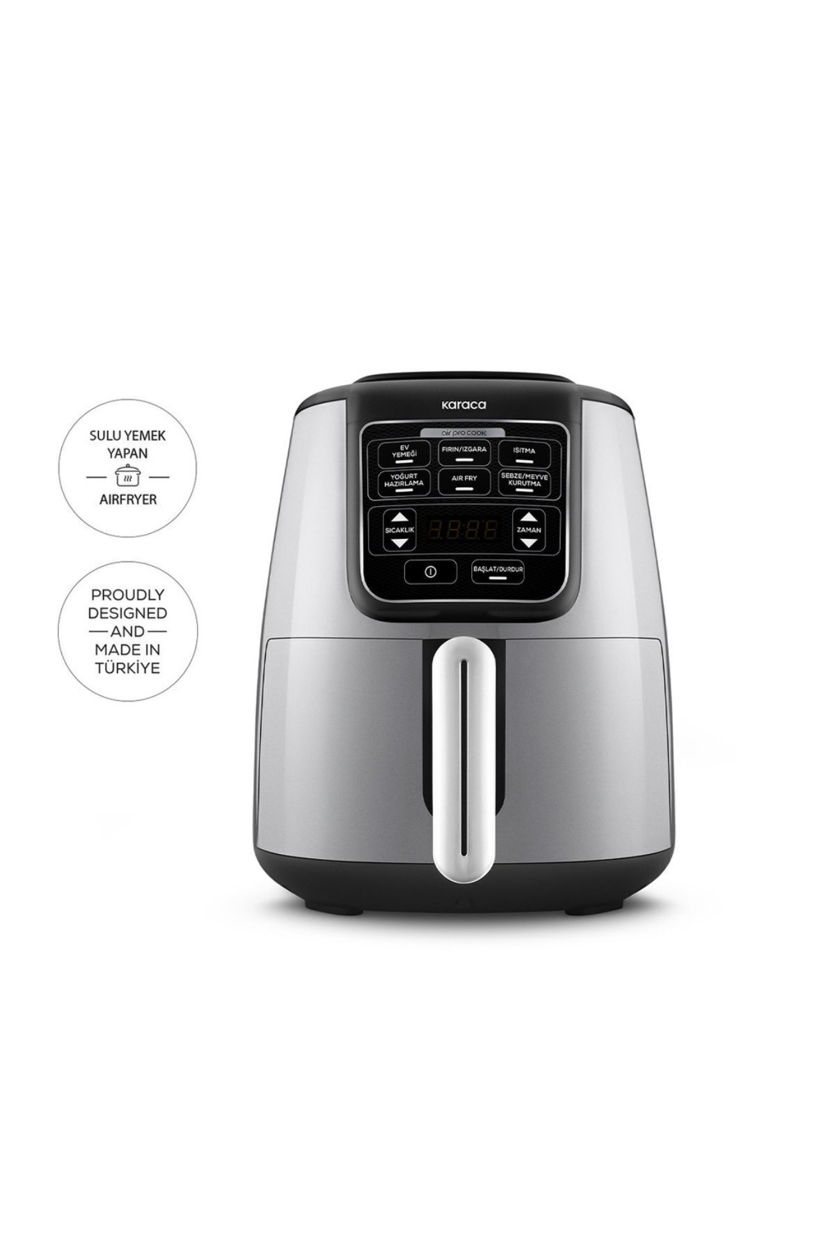 Allians 2'si Bir Arada Konuşan Airfryer, Gri Renk, Hızlı ve Sağlıklı Pişirme
