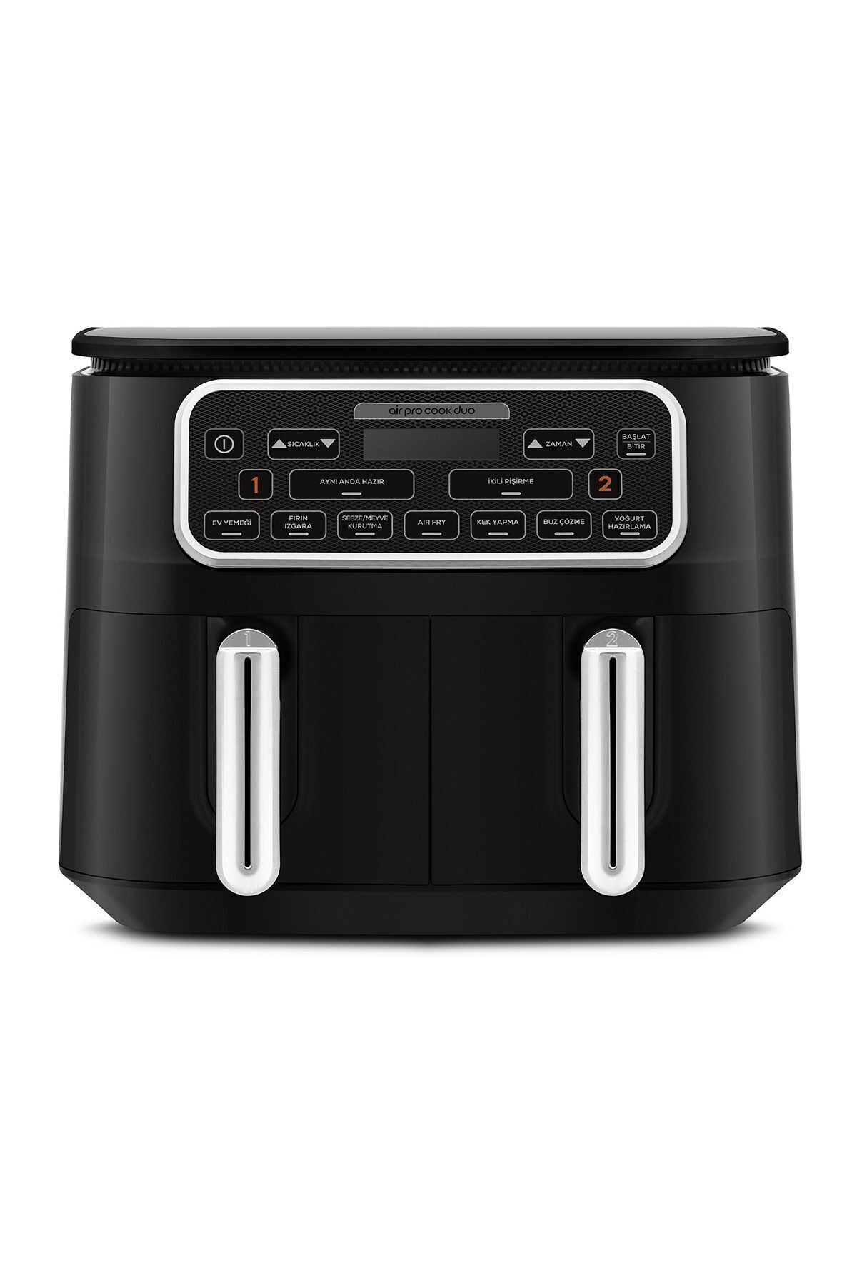 Allians XXXL Airfryer Ev Yemeği Seti 8 Kişilik, Siyah Krom, 4+4 Litre