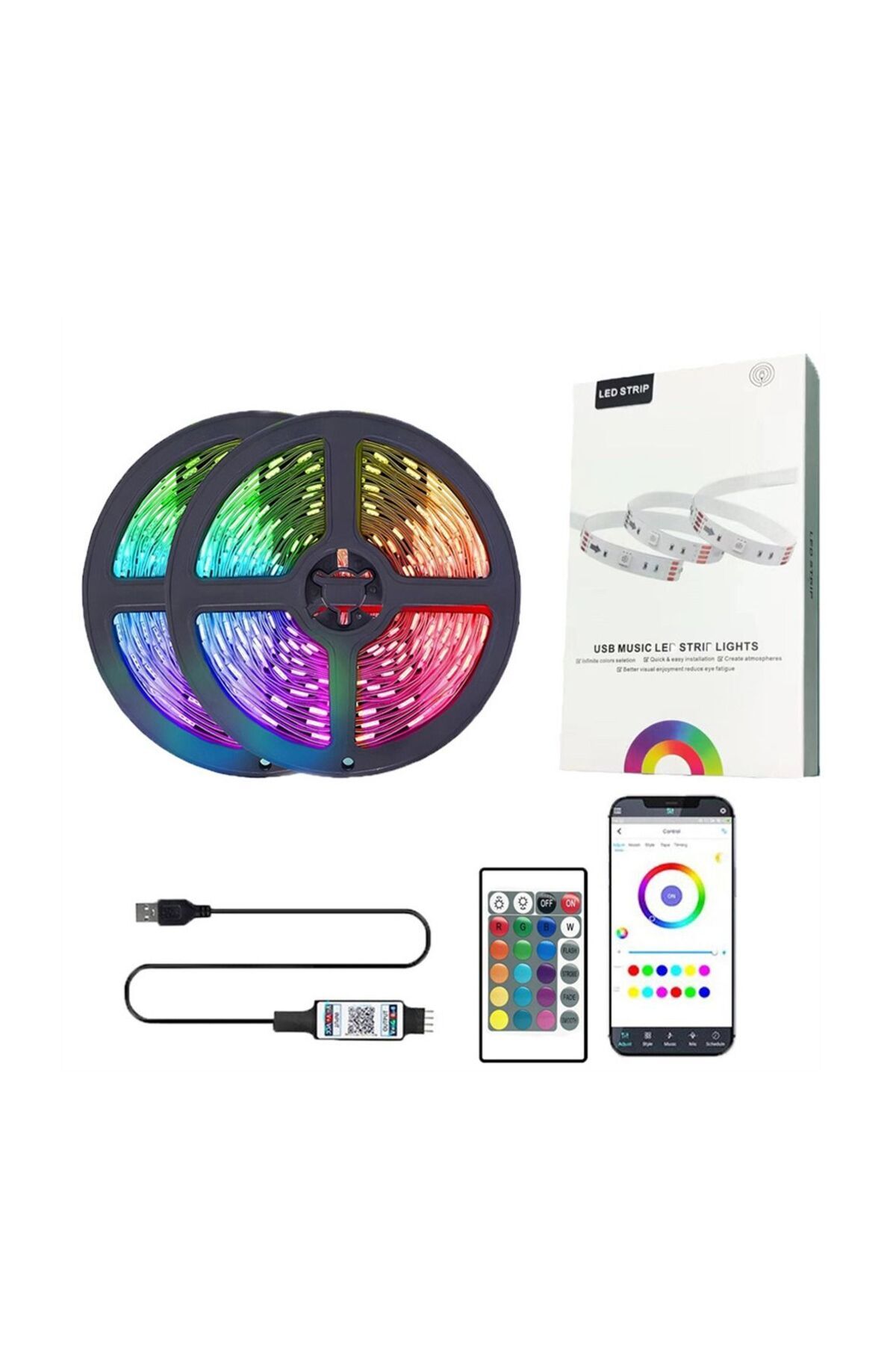 Generic شريط إضاءة LED RGB بطول 3 أمتار لغرفة النوم، متعدد الألوان مع ...