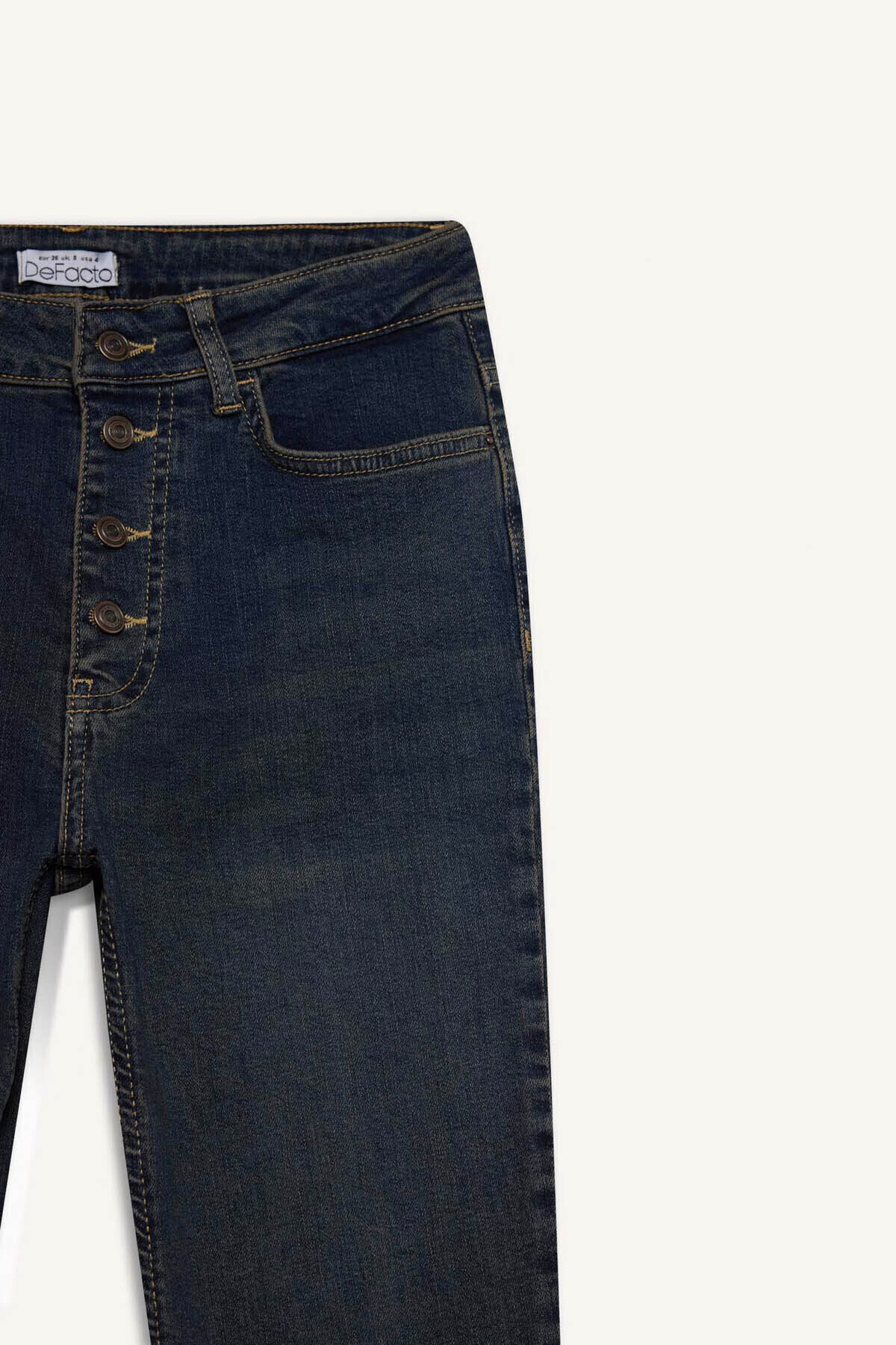 DeFacto Mia Flare Fit Jean Yıkamalı Pantolon F5536AX26SP görsel 6