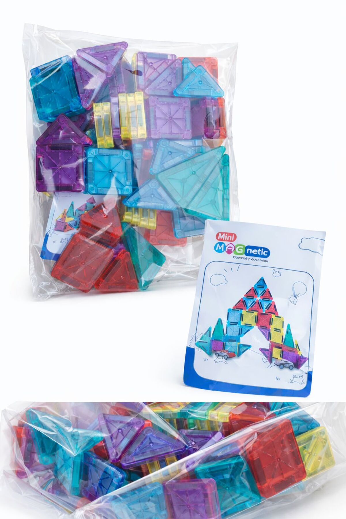 ZİVENTA MİNİ Manyetik Yapı Blokları Çocuklar İçin Renkli 3 Boyutlu