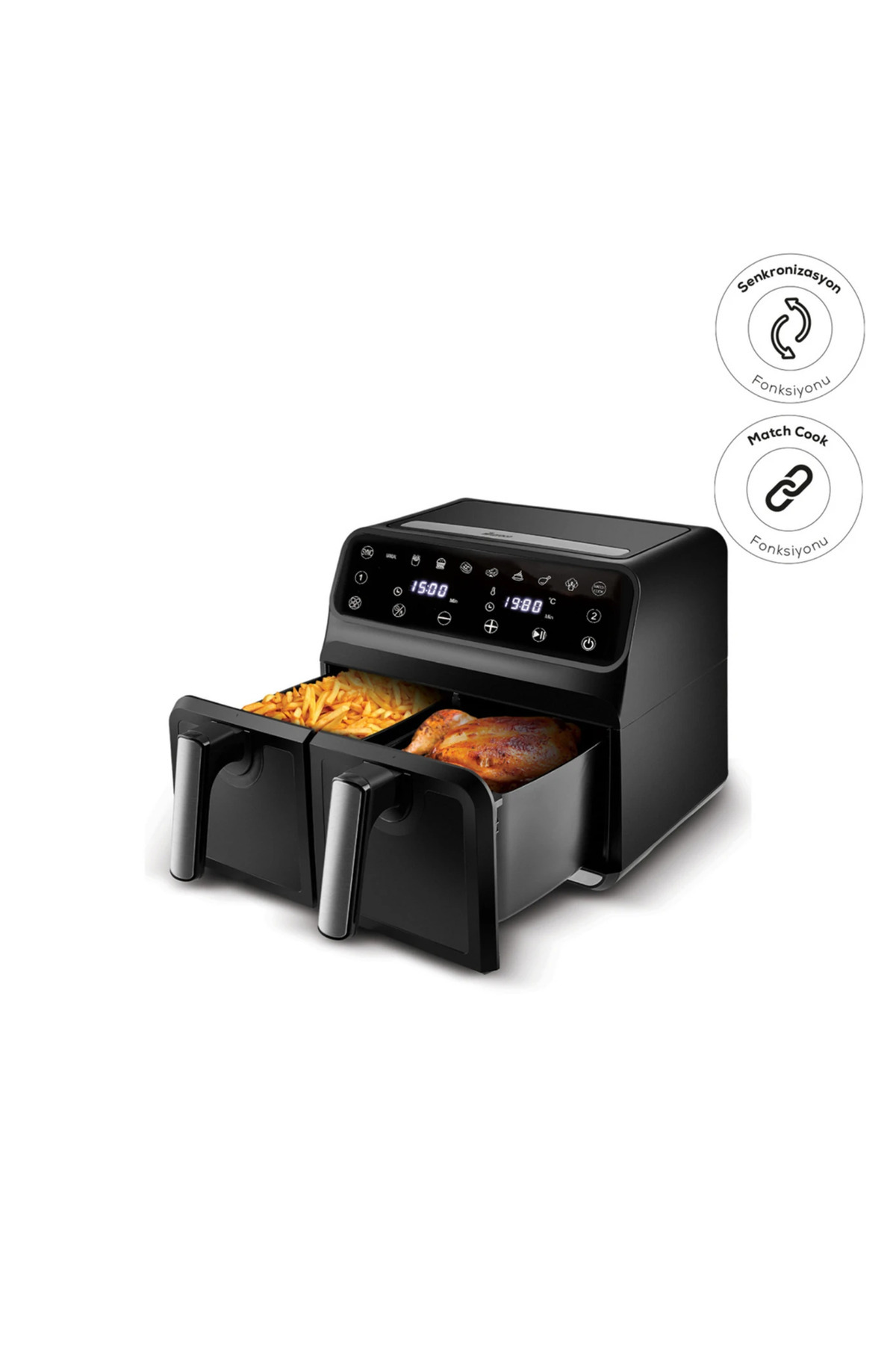 Allians Geniş Kapasiteli Dijital Airfryer, 7 Pişirme Modu, Kolay Temizlik