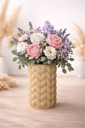 CuteCraft3D Modern Örgü Desenli Dekoratif Vazo