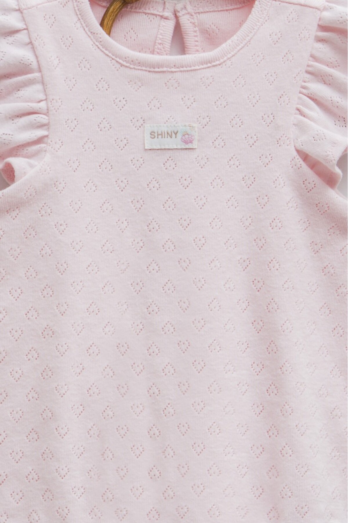 Caramell %100 Pamuklu Kız Bebek Ajurlu Jile Body Elbise Görünümlü Çıtçıtlı Bodysuit fotoğrafı 2 (önizleme)