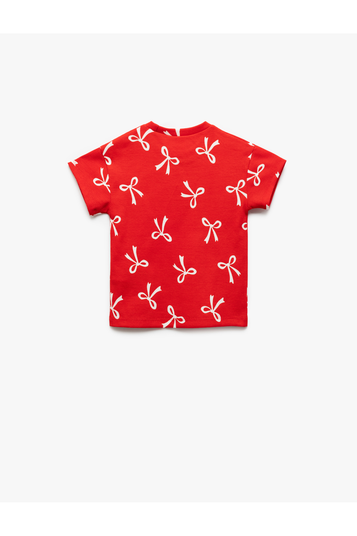 Koton Fiyonk Desenli Bisiklet Yaka Kısa Kollu Pamuklu Tişört fotoğrafı 2 (önizleme)