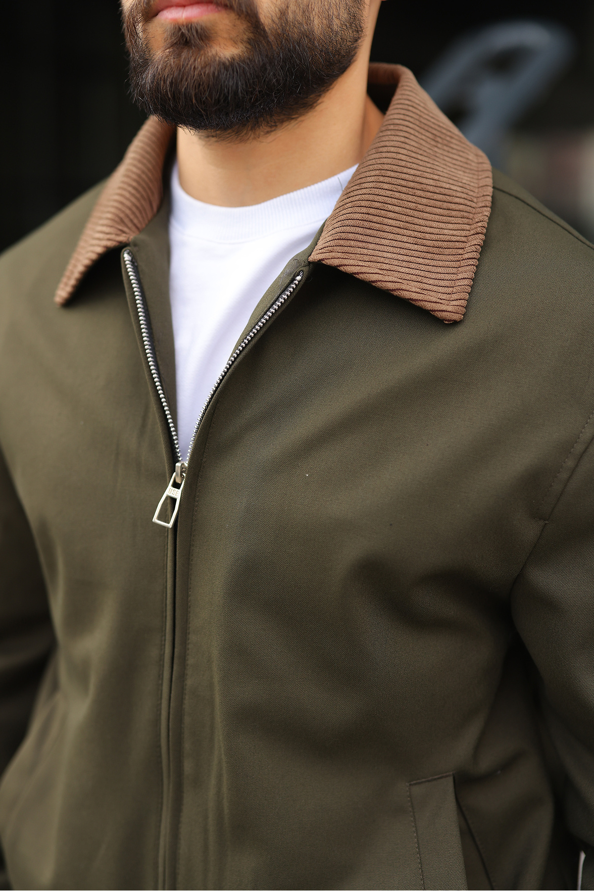 BASEL.CO  Kadife Yakalı Trucker Model Ceket - Görsel 4