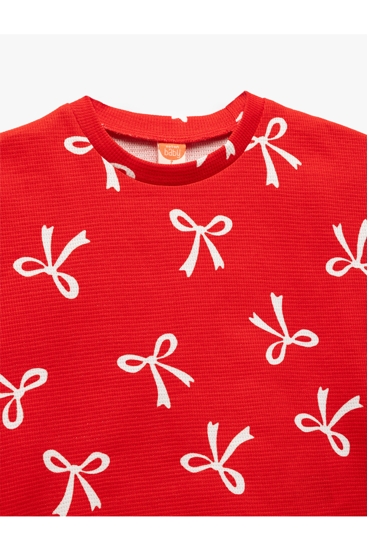 Koton Fiyonk Desenli Bisiklet Yaka Kısa Kollu Pamuklu Tişört fotoğrafı 3 (önizleme)